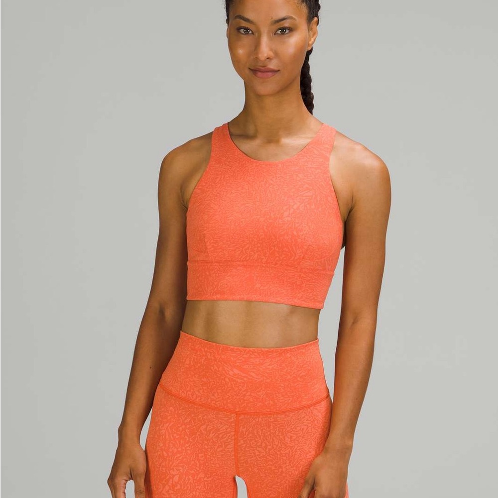 Lululemon Wunder Train Long-Line Bra - Coral